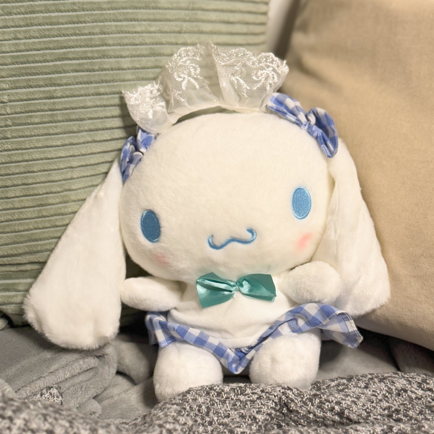 Cinnamoroll 9" Sanrio Plush (Blue Gingham Dress & Bow Edition)